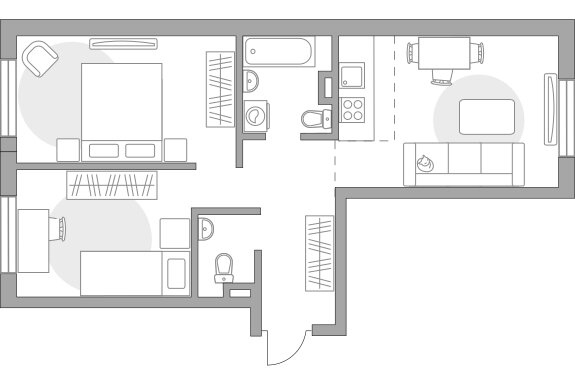 53,9 м², 2-комнатная квартира 12 950 000 ₽ - изображение 56