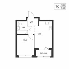Квартира 34,4 м², 1-комнатная - изображение 2