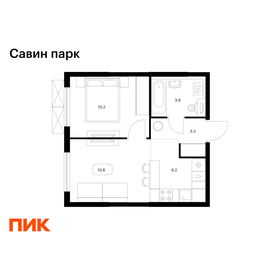 Квартира 34,4 м², 1-комнатная - изображение 1