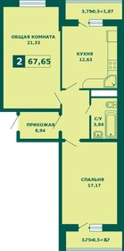 Квартира 67,7 м², 2-комнатная - изображение 1