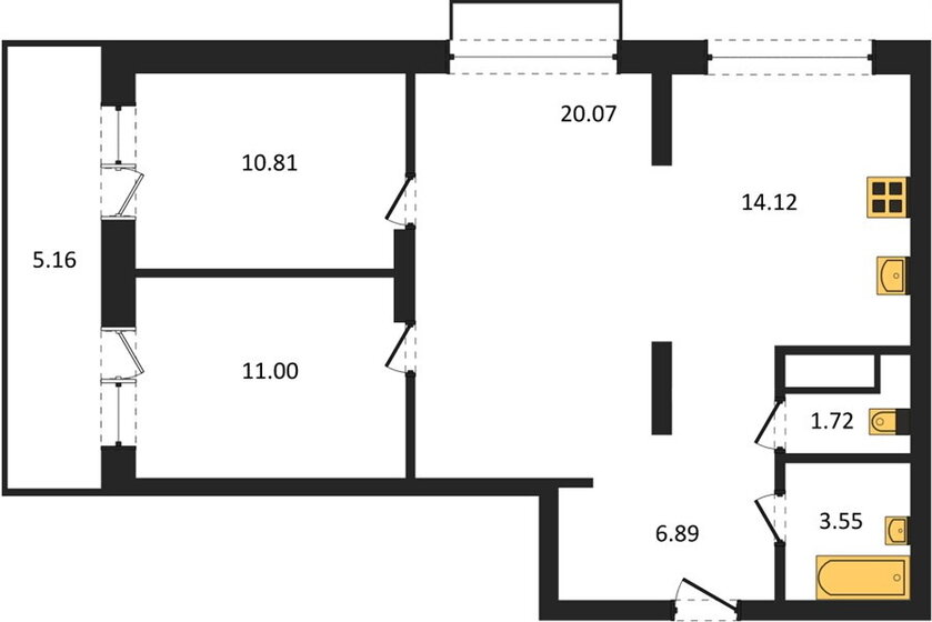 51,2 м², 2-комнатная квартира 3 400 000 ₽ - изображение 24