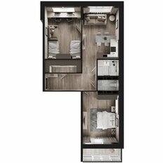 Квартира 71,7 м², 2-комнатная - изображение 3