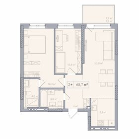 Квартира 72,1 м², 2-комнатная - изображение 1