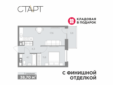 Квартира 38,7 м², 2-комнатная - изображение 1