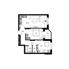 Квартира 56,7 м², 2-комнатная - изображение 2