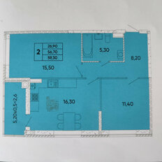 Квартира 59 м², 2-комнатная - изображение 1