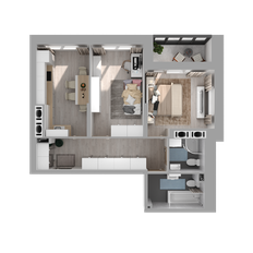 Квартира 54,9 м², 2-комнатная - изображение 2