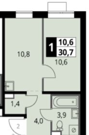 Квартира 30,7 м², 1-комнатная - изображение 1