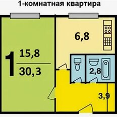 Квартира 30,3 м², 1-комнатная - изображение 3