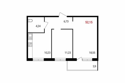 Квартира 52,2 м², 2-комнатная - изображение 1