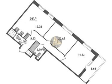 Квартира 68,4 м², 2-комнатная - изображение 1