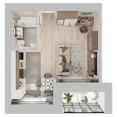 Квартира 32,1 м², студия - изображение 4