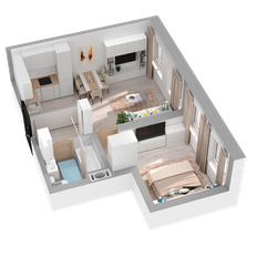 Квартира 40,6 м², 1-комнатная - изображение 3