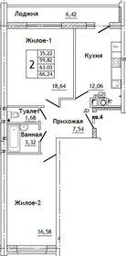 Квартира 66,2 м², 2-комнатная - изображение 1