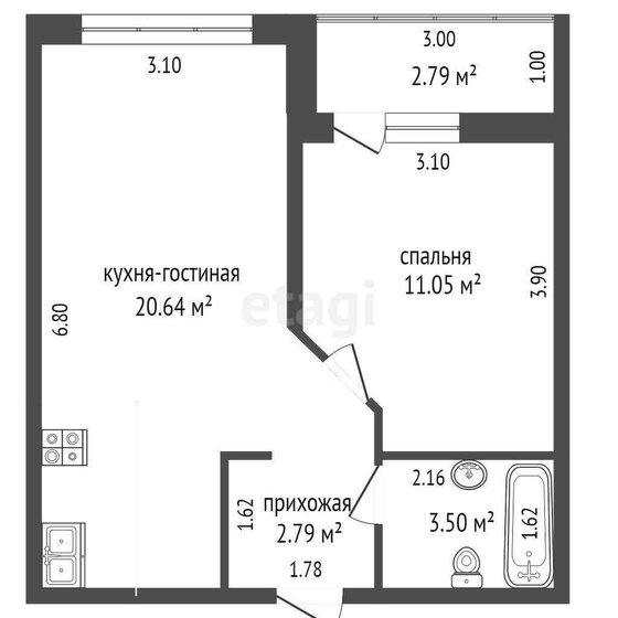 36,4 м², 1-комнатная квартира 7 300 000 ₽ - изображение 51