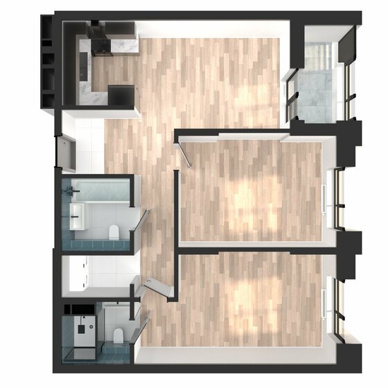61,9 м², 2-комнатная квартира 15 079 030 ₽ - изображение 65
