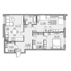 Квартира 89,1 м², 2-комнатная - изображение 1