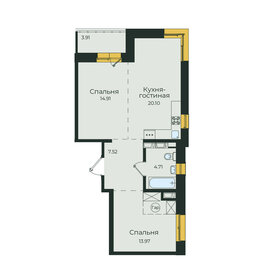 Квартира 65,1 м², 2-комнатная - изображение 1