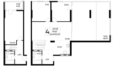 Квартира 152,3 м², 4-комнатная - изображение 1