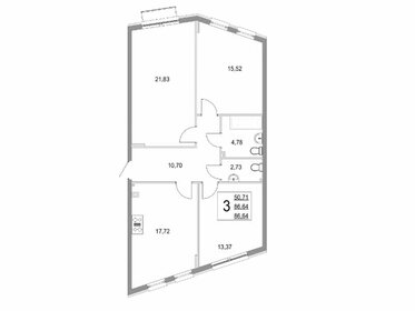Квартира 86,4 м², 3-комнатная - изображение 1