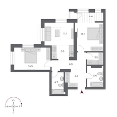 Квартира 76,4 м², 3-комнатная - изображение 2