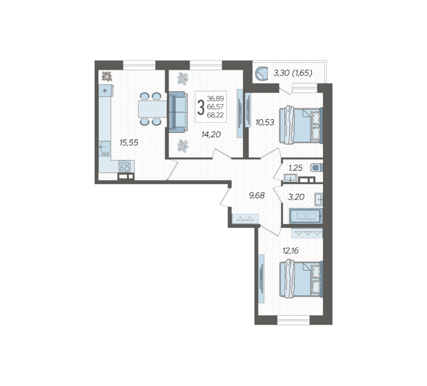 98 м², 4-комнатная квартира 6 500 000 ₽ - изображение 83