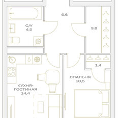 Квартира 41,2 м², 1-комнатная - изображение 2