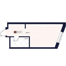 Квартира 26,2 м², 1-комнатные - изображение 1