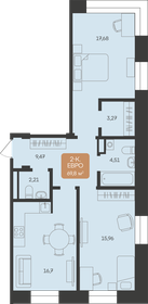 Квартира 69,8 м², 2-комнатная - изображение 1