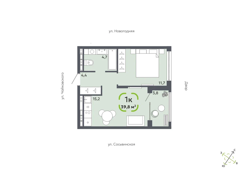 40,2 м², 1-комнатная квартира 5 100 000 ₽ - изображение 85