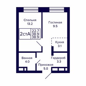 Квартира 38,9 м², 2-комнатная - изображение 1