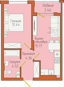Квартира 38,9 м², 1-комнатная - изображение 1