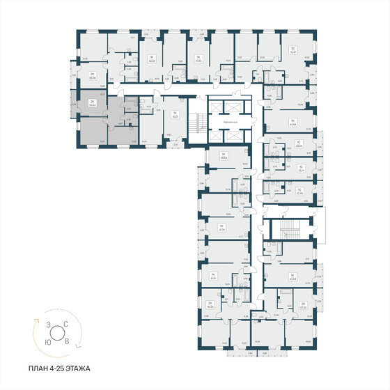 59,5 м², 2-комнатная квартира 9 550 000 ₽ - изображение 33