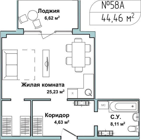 47,8 м², 1-комнатные апартаменты 13 580 000 ₽ - изображение 27