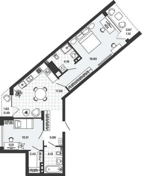 74 м², 2-комнатная квартира 12 802 000 ₽ - изображение 39