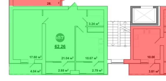 Квартира 62 м², 2-комнатная - изображение 1