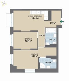 Квартира 58,2 м², 2-комнатная - изображение 2