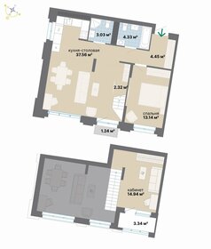 Квартира 84,4 м², 2-комнатная - изображение 1