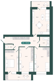 Квартира 83,8 м², 4-комнатная - изображение 2