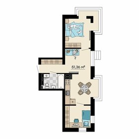 Квартира 51,4 м², 3-комнатная - изображение 1