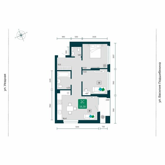 81,7 м², 3-комнатная квартира 6 850 000 ₽ - изображение 104