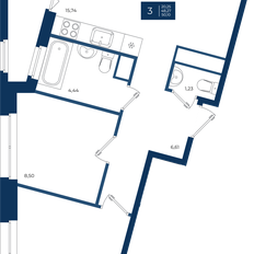 Квартира 50,1 м², 2-комнатная - изображение 3