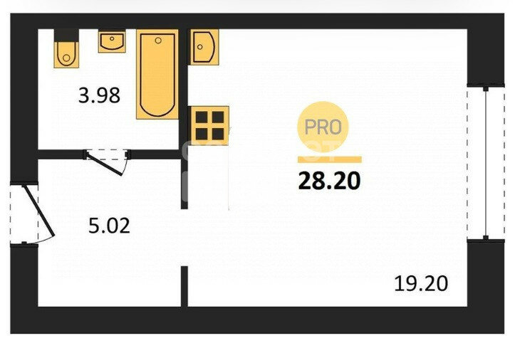 28,2 м², квартира-студия 2 350 000 ₽ - изображение 1