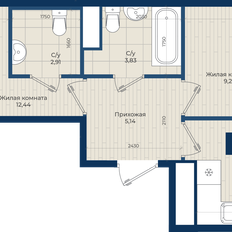 Квартира 47,7 м², 2-комнатная - изображение 2