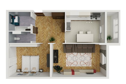 Квартира 69,6 м², 2-комнатная - изображение 1