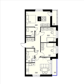 Квартира 78 м², 3-комнатная - изображение 1