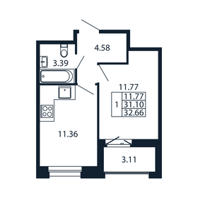 Квартира 30,7 м², 1-комнатная - изображение 3