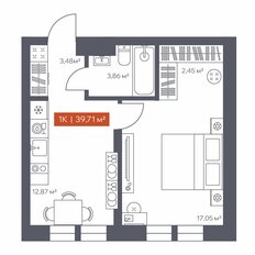 Квартира 39,7 м², 1-комнатная - изображение 2