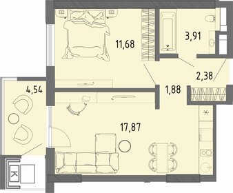 Квартира 39,1 м², 1-комнатная - изображение 1