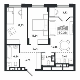 Квартира 60,4 м², 3-комнатная - изображение 1